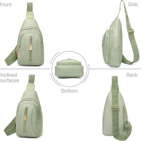 Chic Vegan Leather Sling Bag for Women - Lightweight and Secure Travel Accessory - Picture 5 of 6